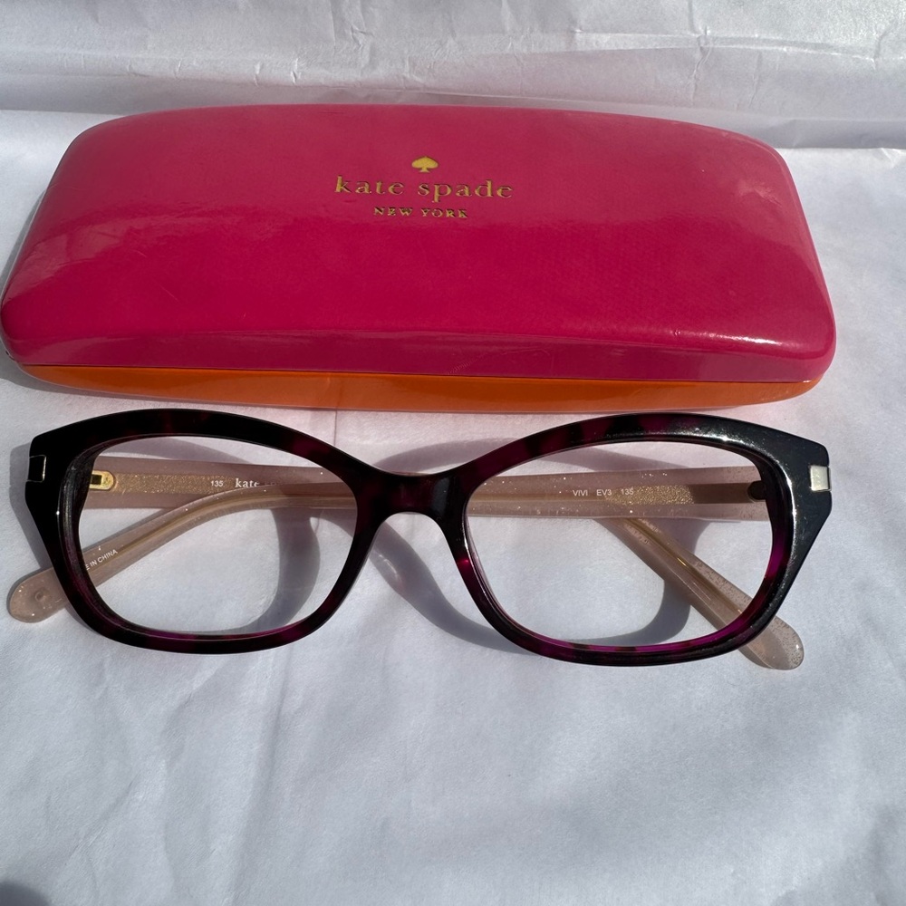 Kate Spade ViVI Pink black glitter Cat-Eye Glasses